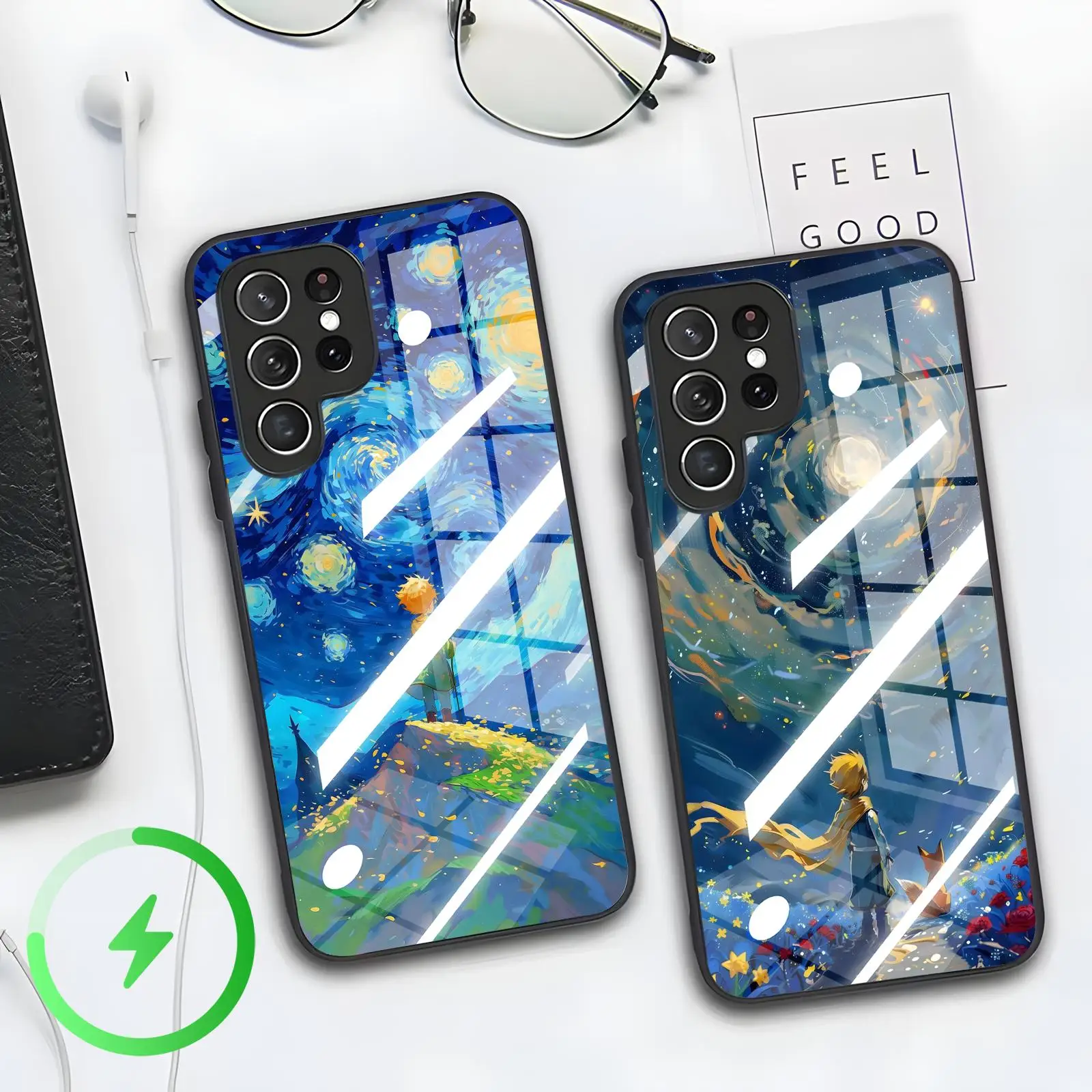 anime The Little Prince  Phone Case For Samsung S26 S25 S24 S23 S22 S21 Plus Ultra Note20 Magnetic Glass Phone Case