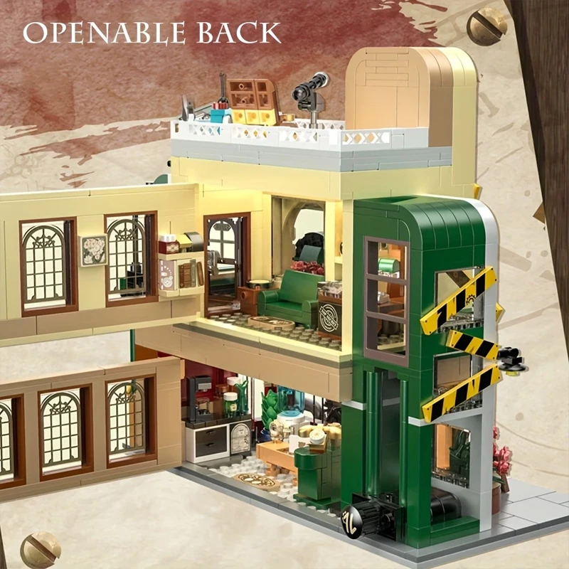 

[1286pcs] Vintage Detective Agency Building Block Set, 14+, Steampunk Street View Model Kit