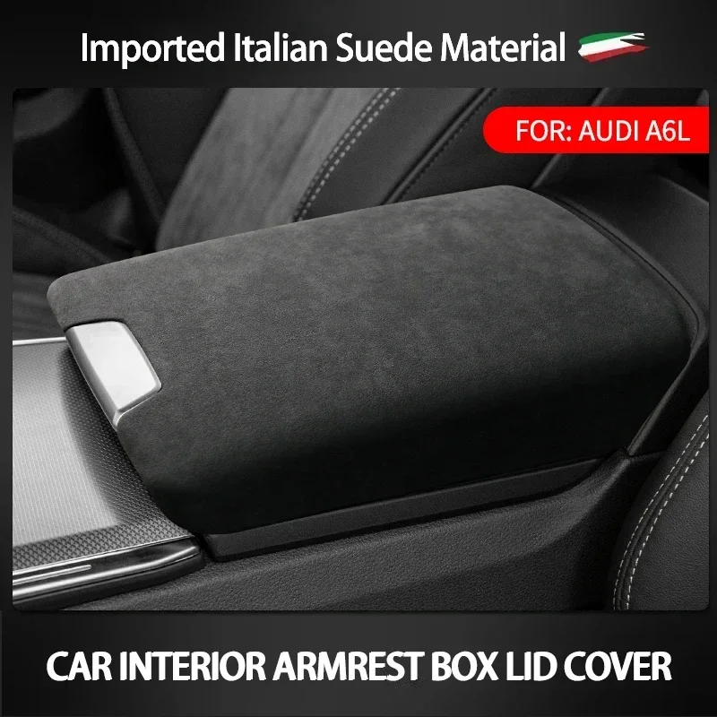 

Suede Car Armrest Box Lid Cover Protective Sheath Shell For Audi A6 2019 2020 2021 2022 2023 2024 Arm Rest Case Panel Pad