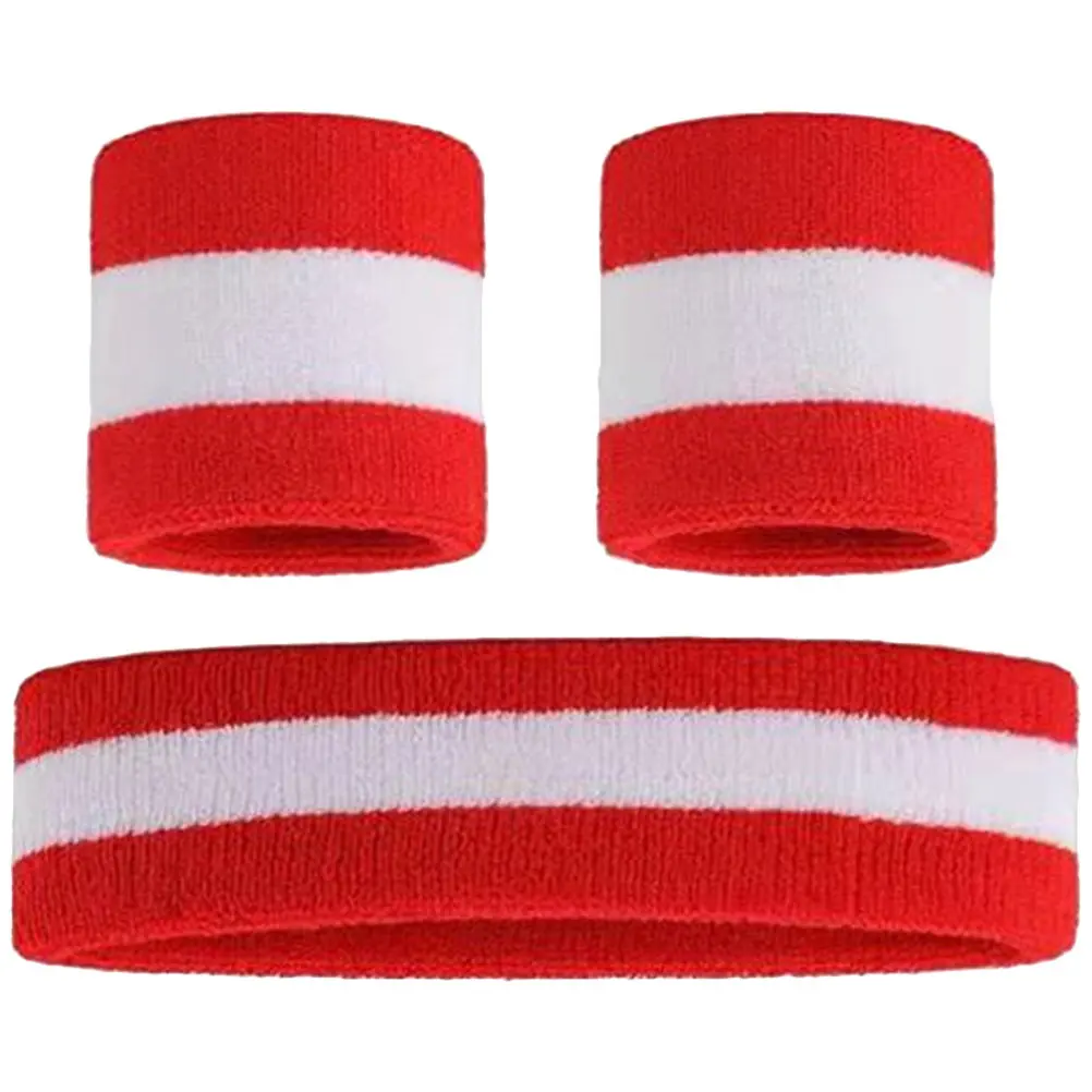 1Set Athletic Headband Wristband Combo Sweat Resistant Fade Proof Non Deformable for Sports Training Running Cycling Basketball