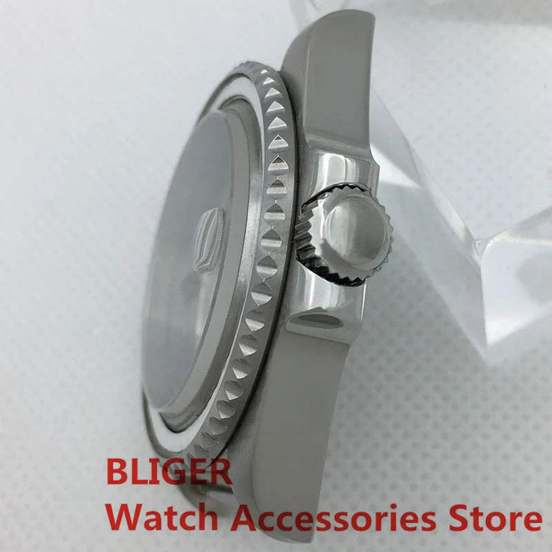 BLIGER 43mm Silver Watch Case Sapphire Glass Fit ETA2824 2836 NH35 36 Miyota 8205 8215 821A Mingzhu DG2813 3804 PT5000 Movement