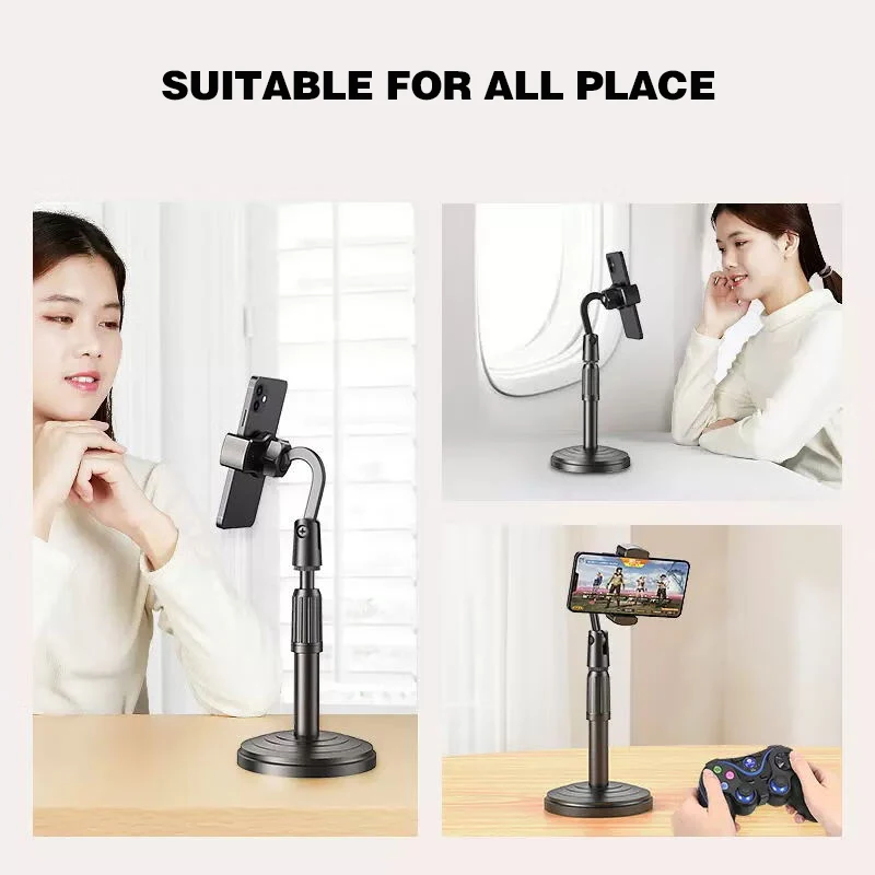 360° Rotatable Weighted Anti -Slip Base Desktop Lazy Foldable Adjustable Flexible Arm Universal Holder For Iphone13 14 15pro Ma