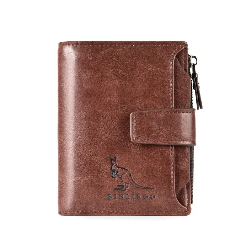 

Men's Coin Purse Wallet RFID Blocking Man PU Leather Wallet Zipper Business Card Holder Money Bag Wallet Male