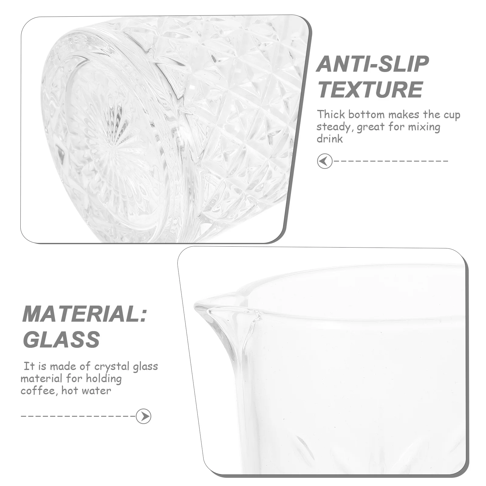 

Crystal Glass Cup 725Ml Anti-Slip Texture Thick Bottom Great Gift for Families Friends Bar Drinkware Crystal Glass Cup