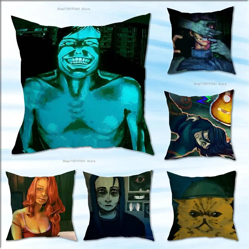 

No Im Not a H-Human Pillow Case Plush Pillow Cases Home Decoration Pillow Cover for Sofa Bed Chair Living Room