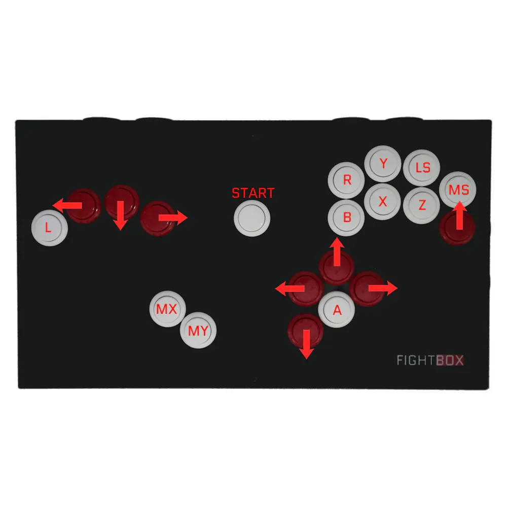 FightBox R1-F ALL BUTTON STYLE FRAME 1 Arcade Game Controller Sanwa Button Raspberry Pi PICO Board for Super Smash Bro Game