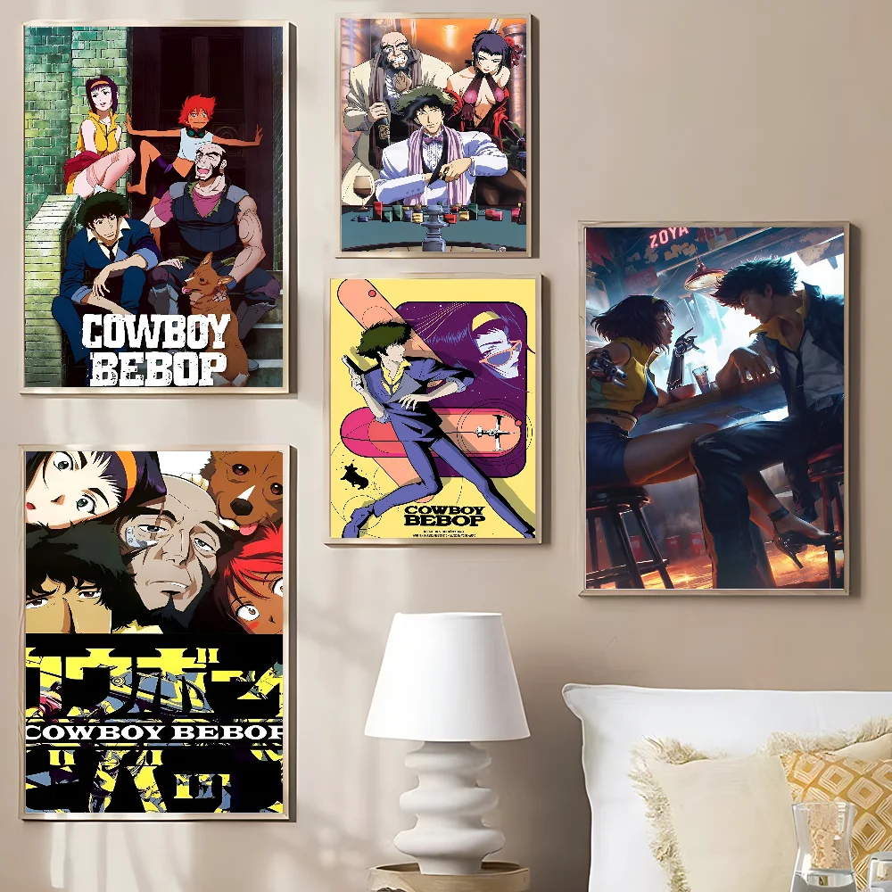 Pósteres clásicos Vintage de Anime Cowboy Bebop, arte de pared de calidad HD, carteles Retro para decoración de pared de habitación del hogar