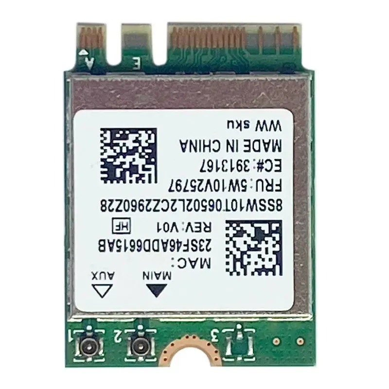WiFi6 wireless network card RTL8852AE 5W10V25797 802.11AC/AX BT5.2 For  100W 300W M70a M75Q M90a V55T Series