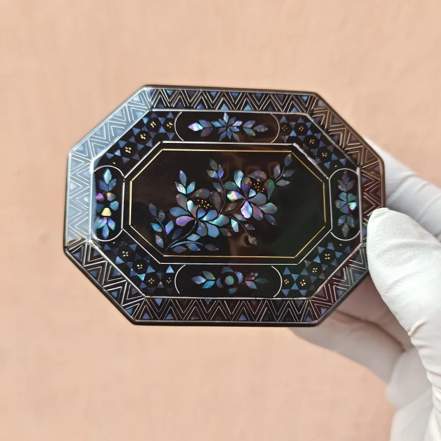 Hand‑crafted Chinese Lacquer Jewelry Box, Mother‑of‑Pearl Shell Inlay for Rings Necklaces, Cultural Birthday Gift