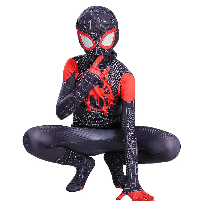 Nieuwe Ver Van Huis Cosplay Kostuum Zentai Spider-Man Superhero Bodysuit Spandex Pak Voor Kids Custom Made