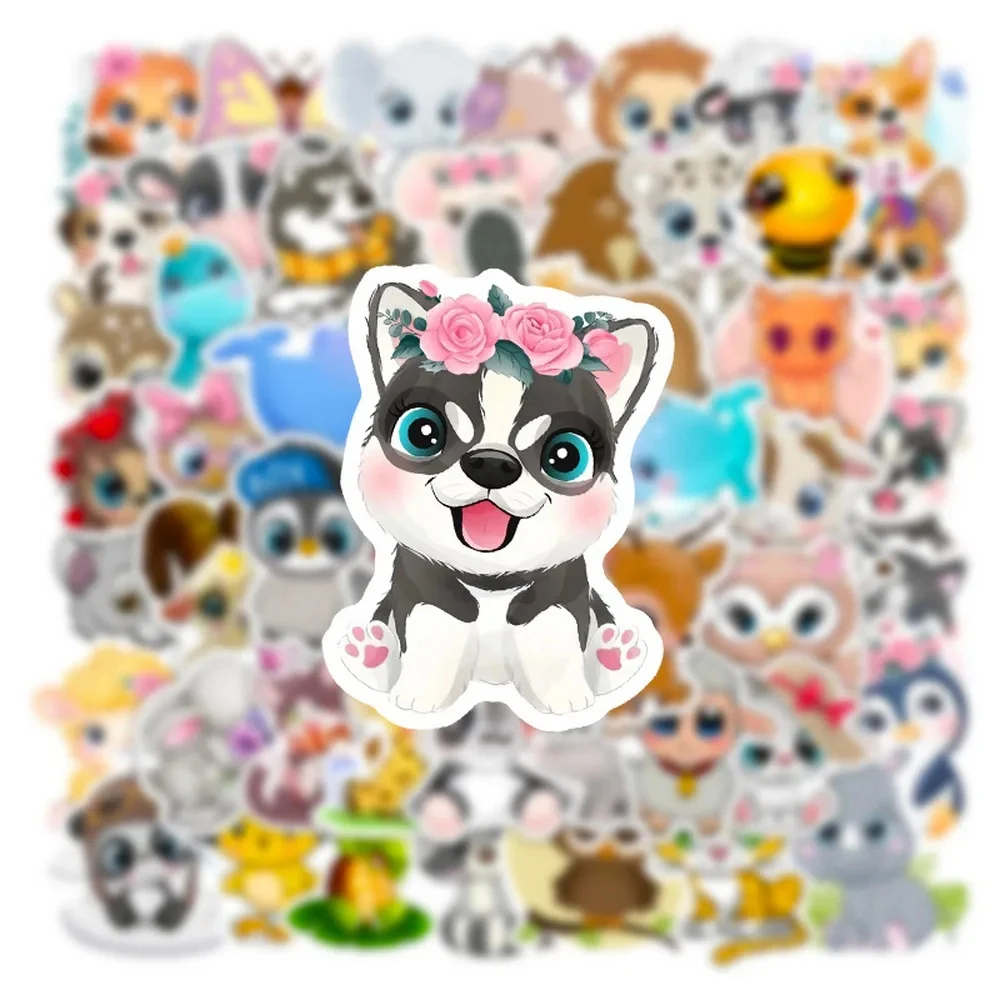 10/30/50pcs Kawaii Cartoon Funny Animal Graffiti Stickers Waterproof Decal DIY Skateboard Stationery Fridge Cute PVC Sticker Toy