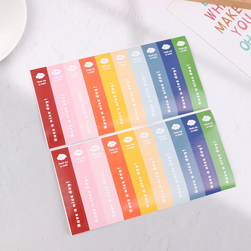 100Pcs/10Sheets Cute Colorful Milk Tea Sticker For Water Bottle Coffee Rectangle Seal Label Business Commodity Packaging Sticker