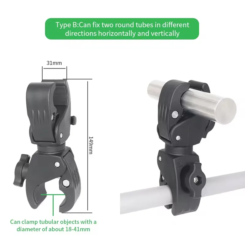 Double Tough Claw Mount for Bike Bicycle Handlebar Bracket Light Mount for Gopro Action Camera RAM mount