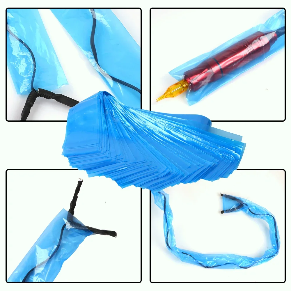 Disposable Tattoo Pen Bags Cover 100pcs Plastic Cartridge PMU Tattoo Machine Clip Cord Sleeves Tattoo Hook Cable Covers Supplies