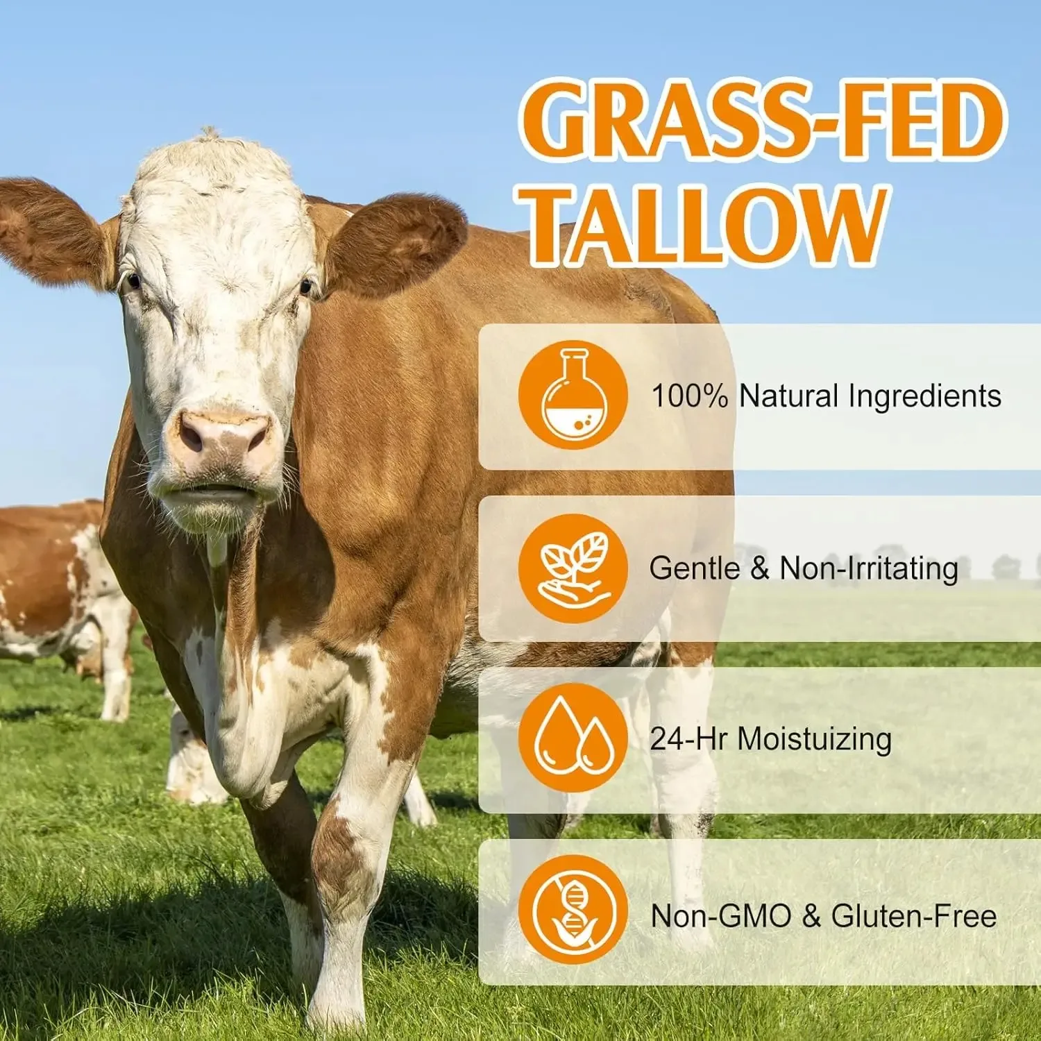 120g ​Beef Tallow Paste Deeply Moisturizer Brightening Wrinkle Remover Grass Fed Tallow Wild Honey Face Body Cream Skin Care