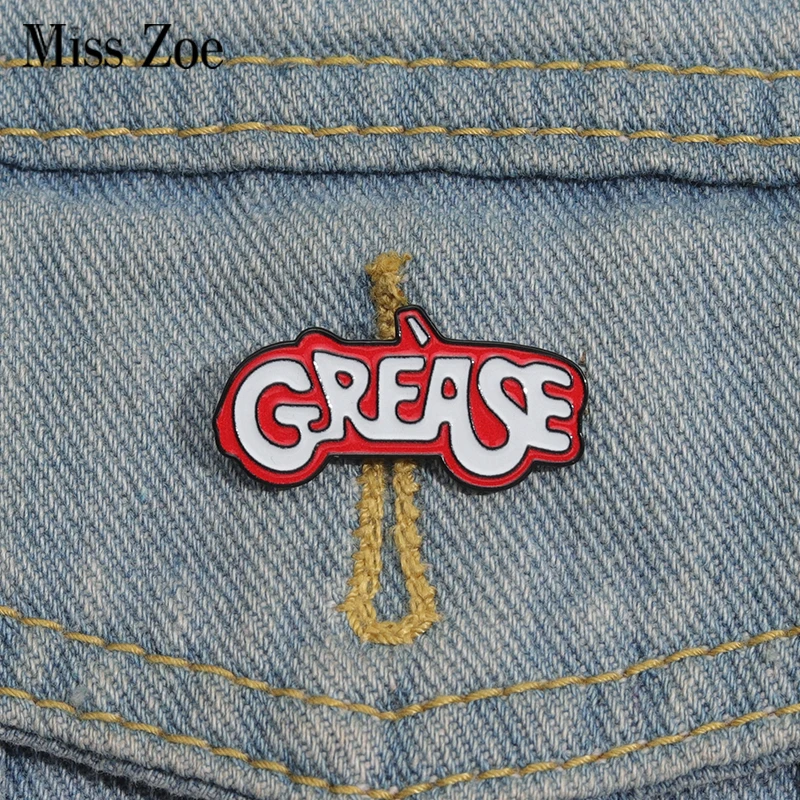 Grease Drama Music Enamel Pins Custom Creative Musical Theater Brooches Lapel Badges Clothes Funny Jewelry Gift for Friends