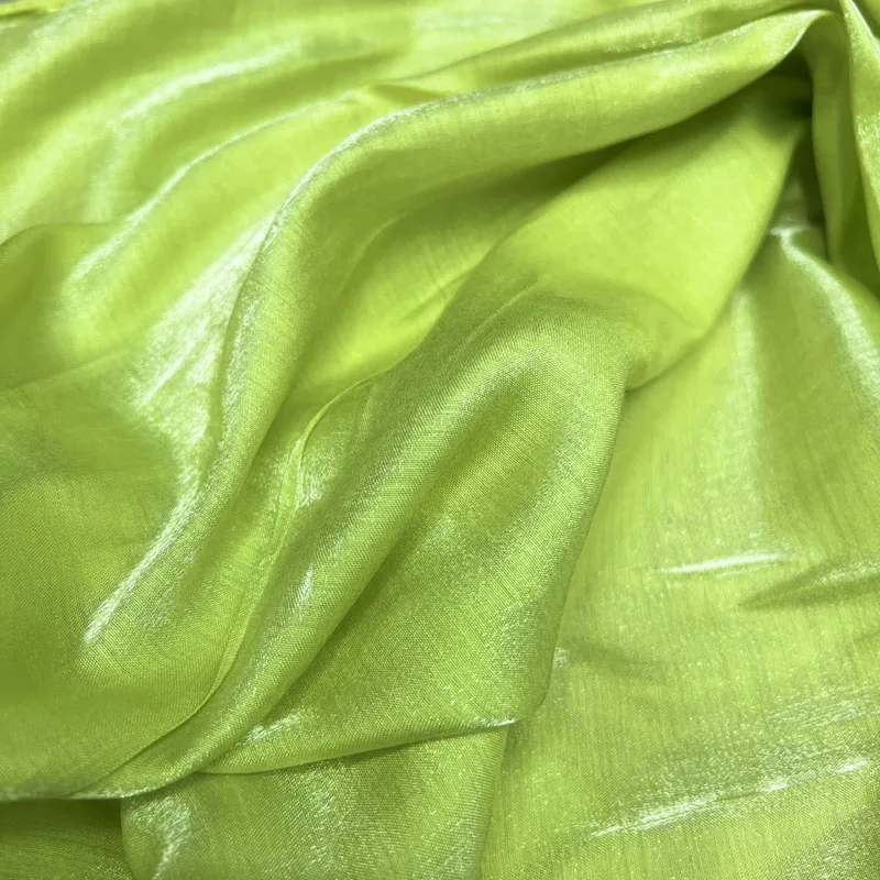 Glass Silk Satin Gradient Fabric Silky Green Tulle Lace Fabric 2022 High Quality Softly Patches For Dolls clothes