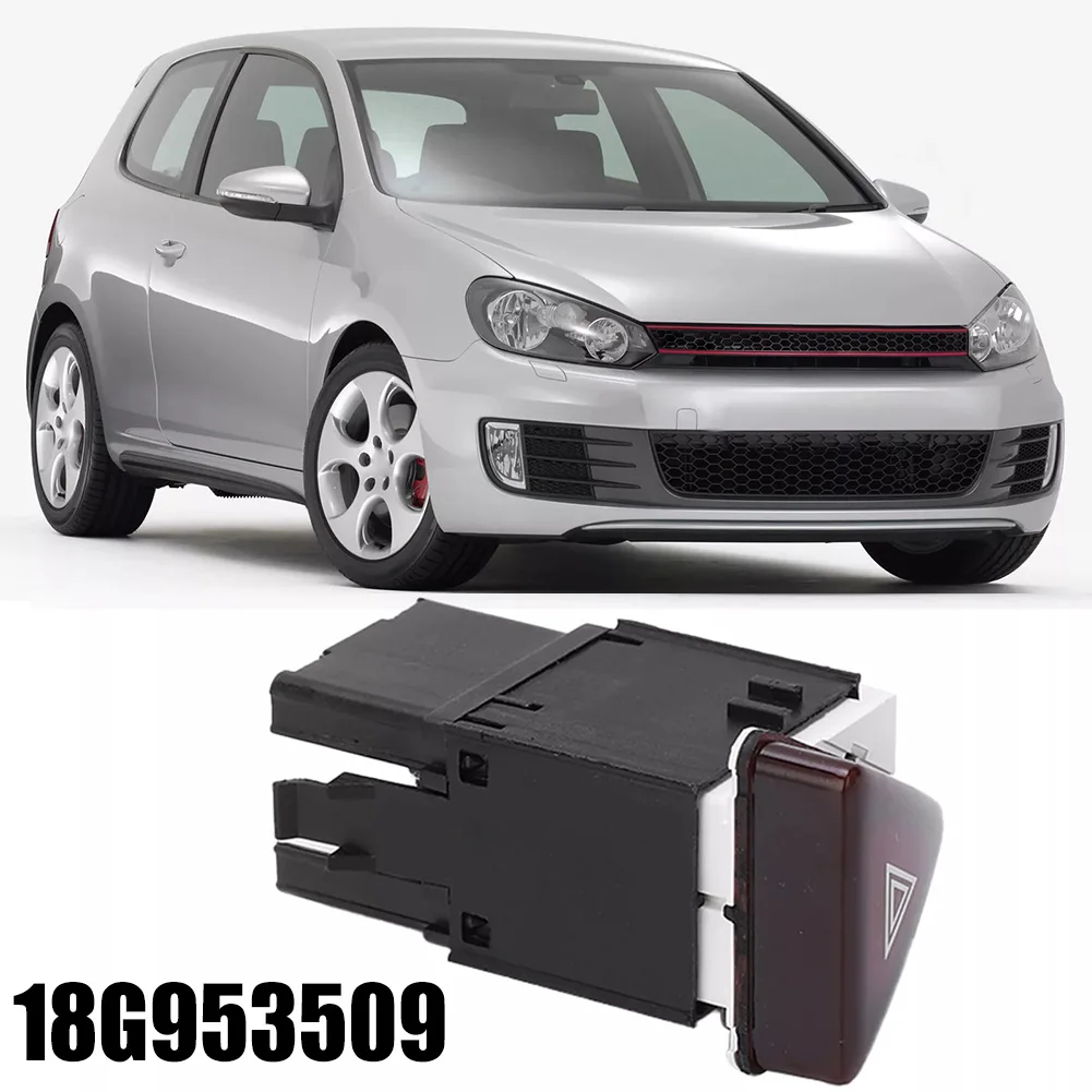 

1 Pcs Car Dark Red Hazard Flash Switch Button 1K0953509A 18G953509 For Golf MK5 18G953509 Interior Parts