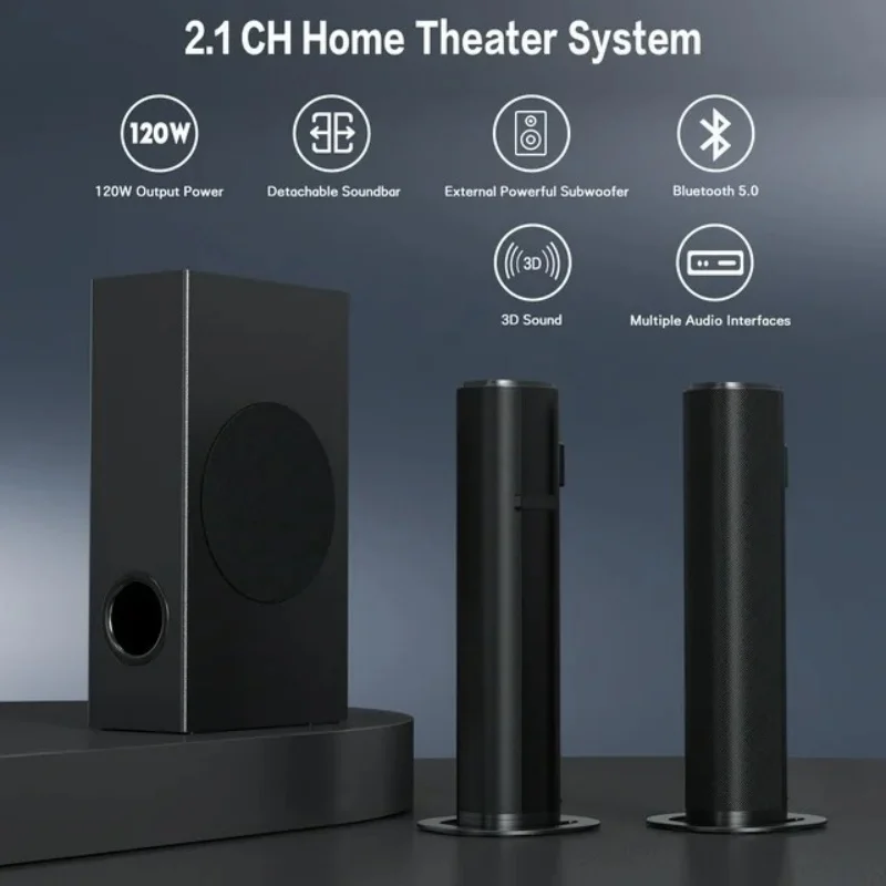 home theater projector echo wall sound TV wireless Bluetooth speaker 120W high-power sound system Sound Blaster caixa de som