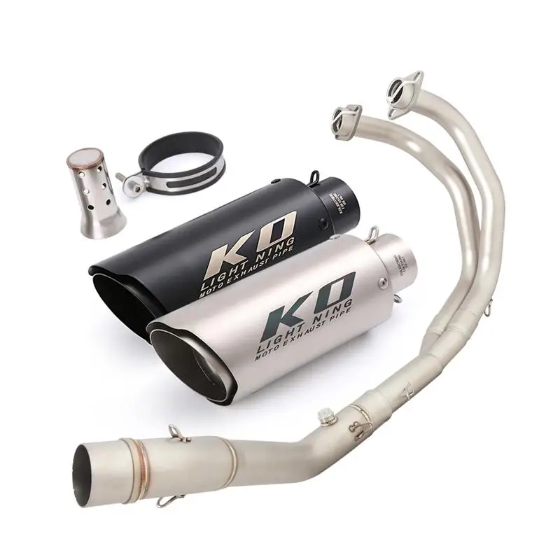 Motorcycle Exhaust System Front Pipe 250mm Muffler Stainless Steel Escape Silencer For Yamaha R3 R25 YZF-R3 MT-03 MT25 2016-2023