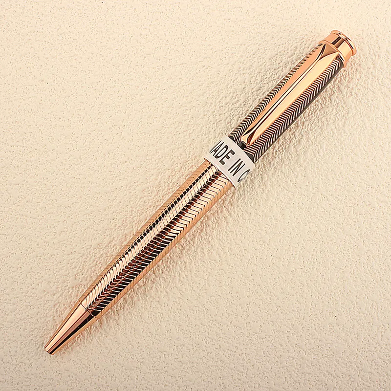 Luxo Caneta Esferográfica para Escrever, Cinza Rose Gold, Business Office Pen, Escola Estudante Papelaria Suprimentos, Qualidade, Novo