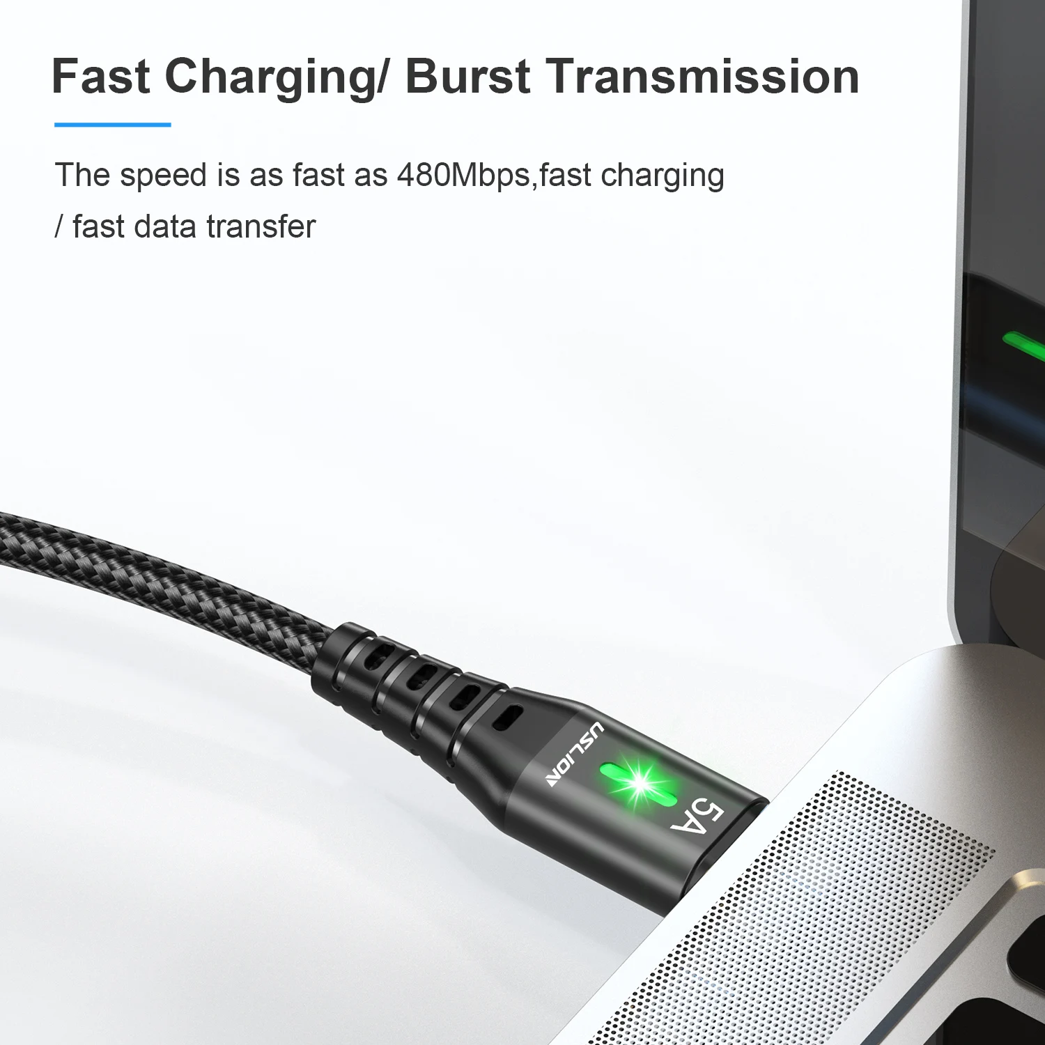 USLION 5A USB نوع C كابل الهاتف المحمول شحن سريع بيانات الحبل لسامسونج S22 Xiaomi 12 Pro Poco F3 X4 GT Oneplus 10 Realme 3M #6