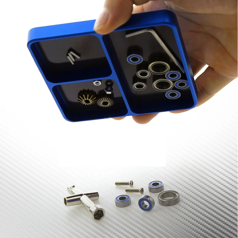 XQRC aluminum alloy screw box with magnetic screw disc suitable for 1:10 1:8 RC remote control vehicle maintenance parts