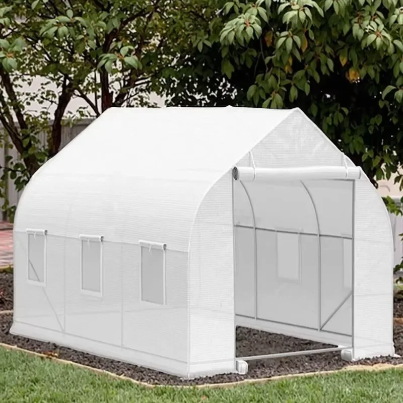 Sloped Tunnel Greenhouse for Garden Use 3x2x2m Galvanized Steel Tube Greenhouse