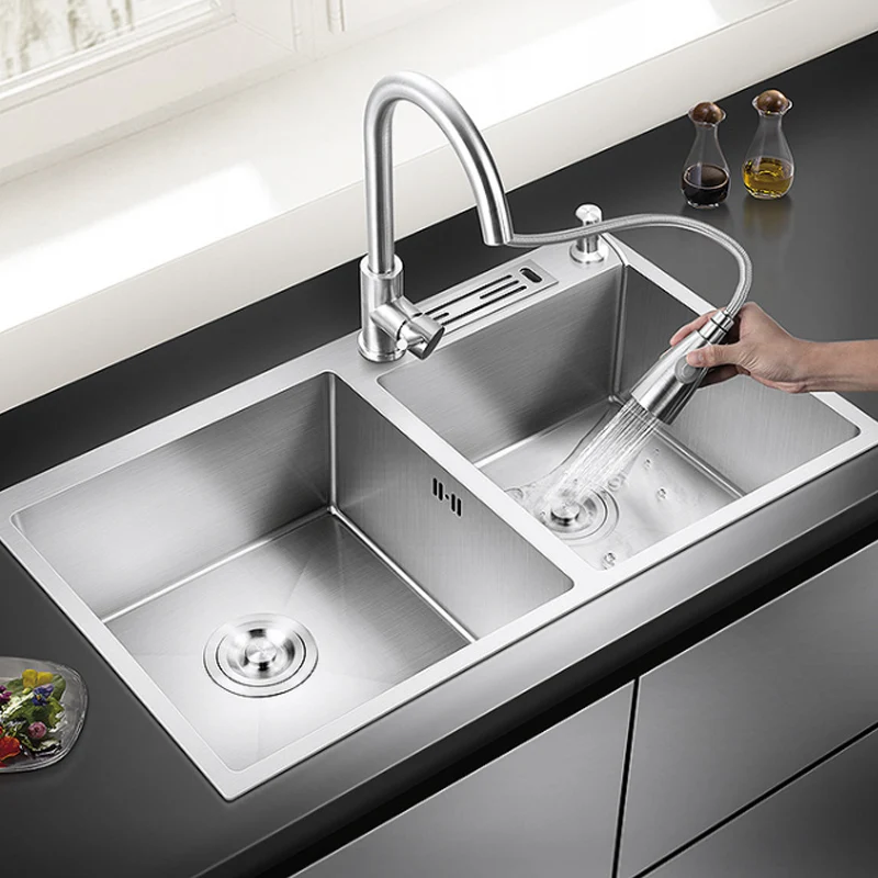 

Kitchen Sink Above Counter Udermount Sinks Vegetable Washing Basin Stainless Steel Single Bowl Sinks Kitchen with Knife Holder