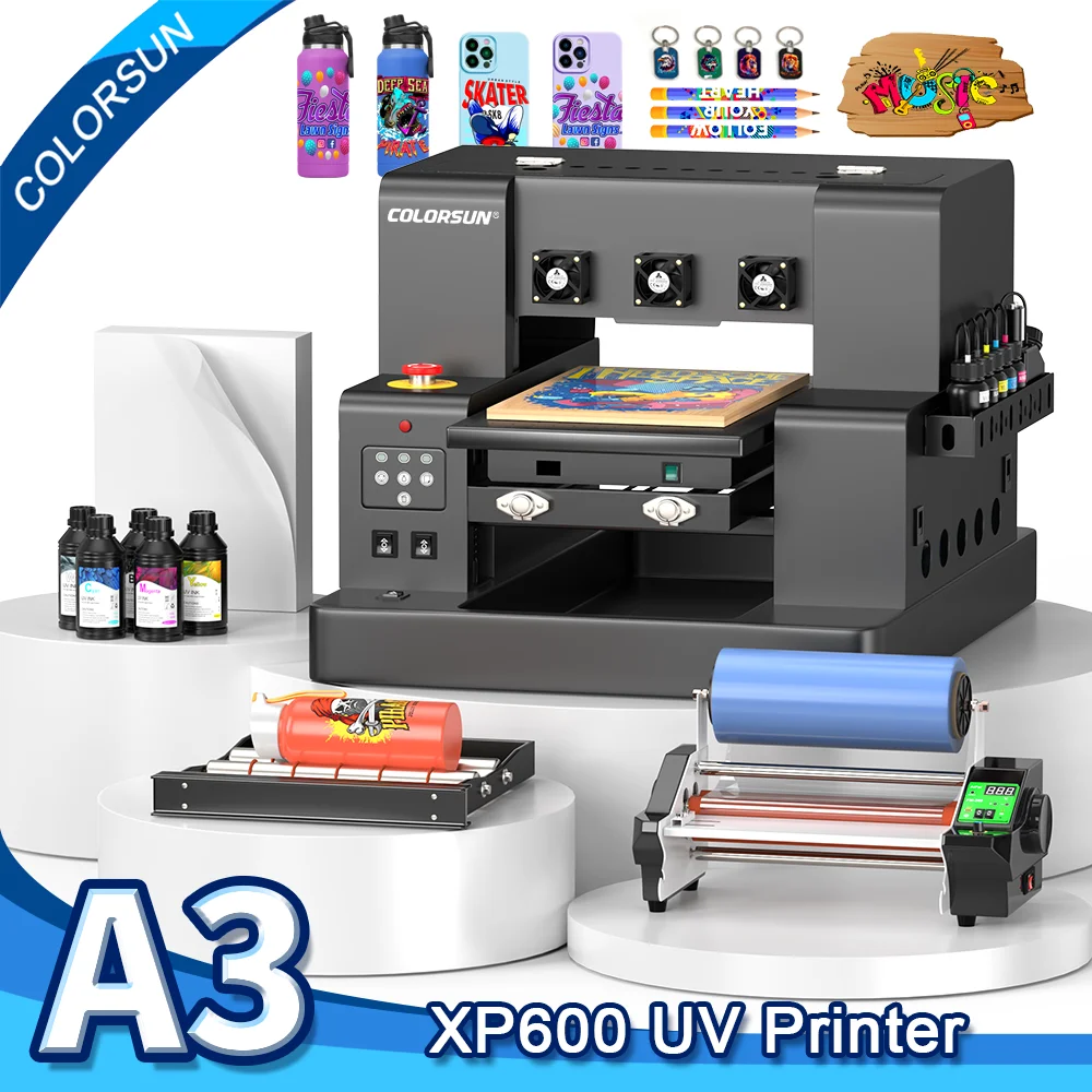 

Colorsun A3 UV Printer For Epson XP600 Impresora A3 UV DTF Sticker Printer Machine A3 UV Printers For Phone case Acrylic Wood