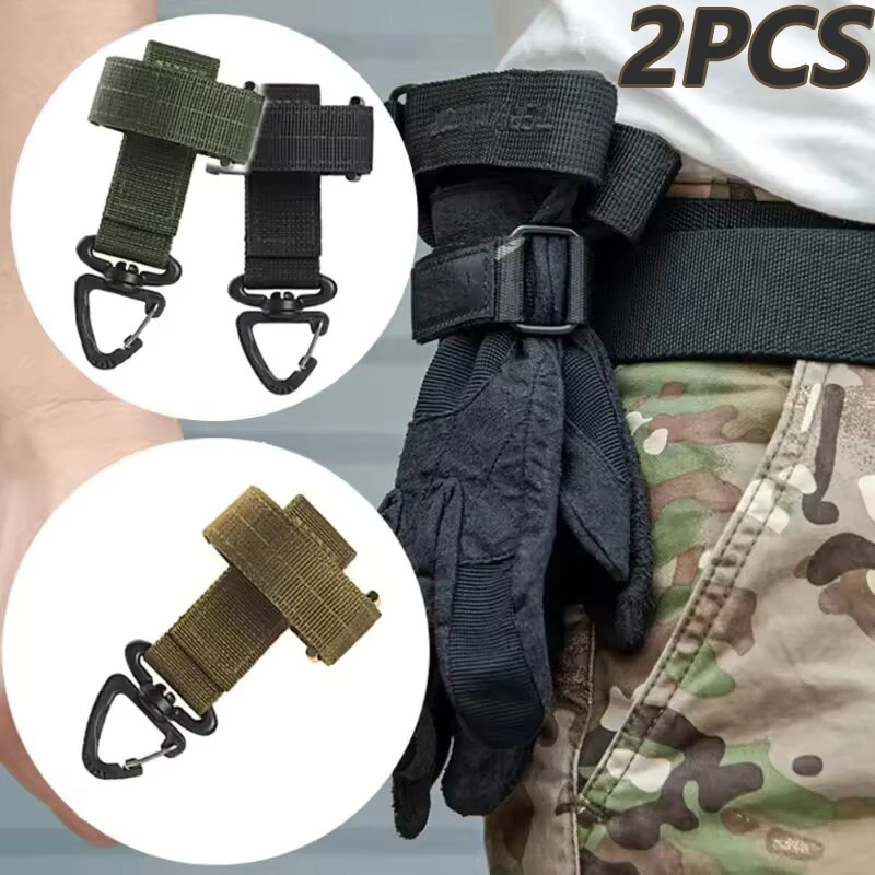 1/2Pcs Multi-Purpose Nylon Work Gloves with Safety Clip Hook for Outdoor Tactical Climbing Camping Hanging Buckle