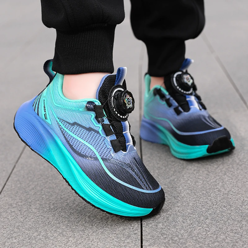 Outdoor Lace-up Boys Girls Knit Jogging Shoes Gym Sneakers Children‘s Basketball Shoes Non-slip Breathable Sports Training Shoes view 6