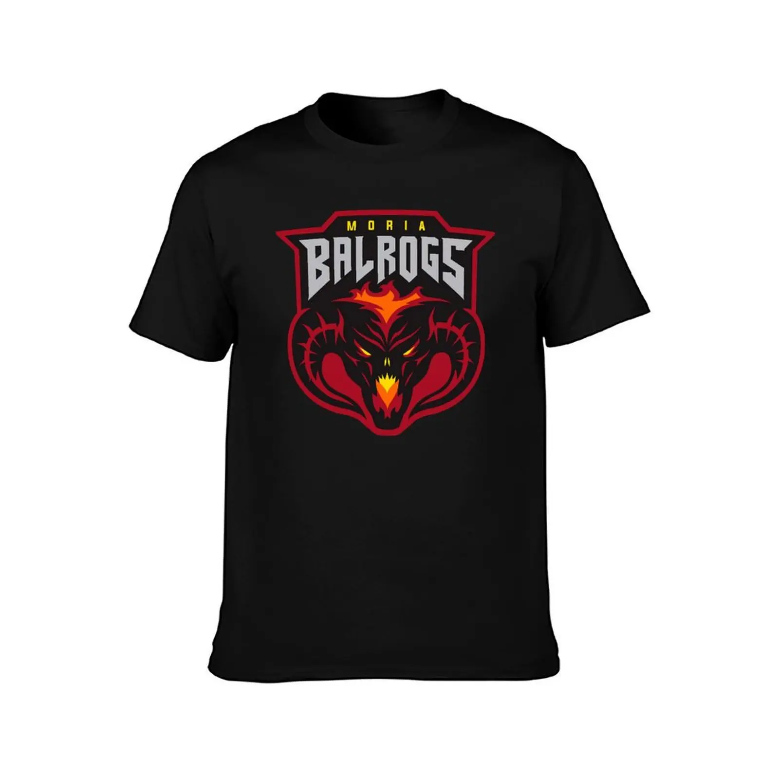 Moria balrogs team logo classic t shirt T-Shirt Utility Casual Work T-Shirt