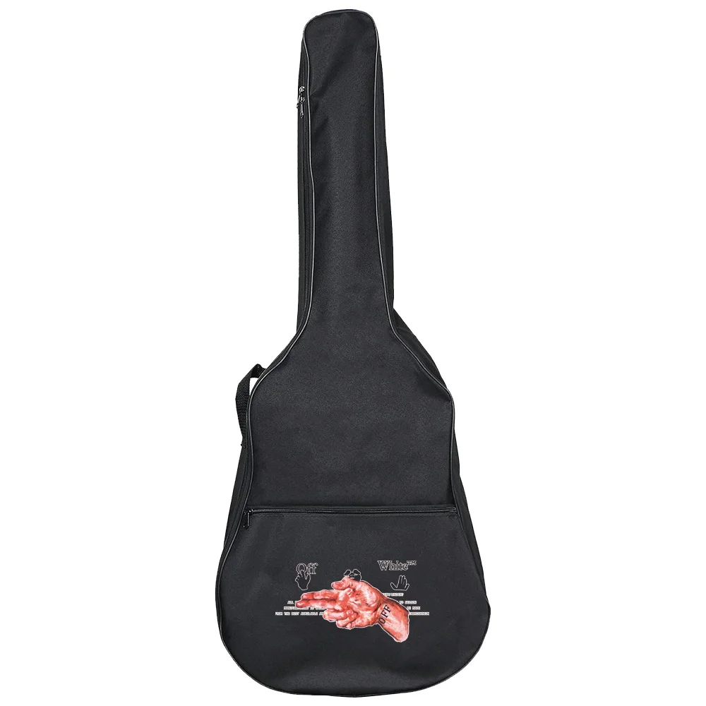 Guitarra portátil Bag, acústico Bolsa de armazenamento, Mão Impressão Series, mochila impermeável, sacos de instrumento, 31-41 Polegada