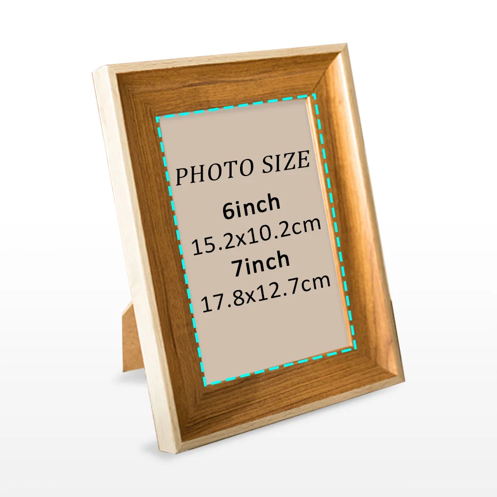 7inch Wood Photo Frame Setting Simple Creative 6 Inch Wall Wedding Photo Frame Photo Frame Home Furnishing Decoration Wall