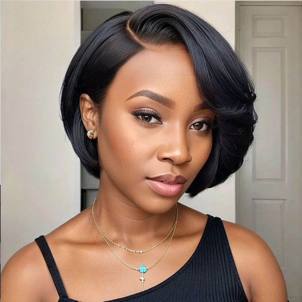 

Pixie Cut Wigs Straight Human Hair Wigs Cheap HD Transparent Lace Frontal Wigs For Women Straight Bob Pre-plucked Human Hair