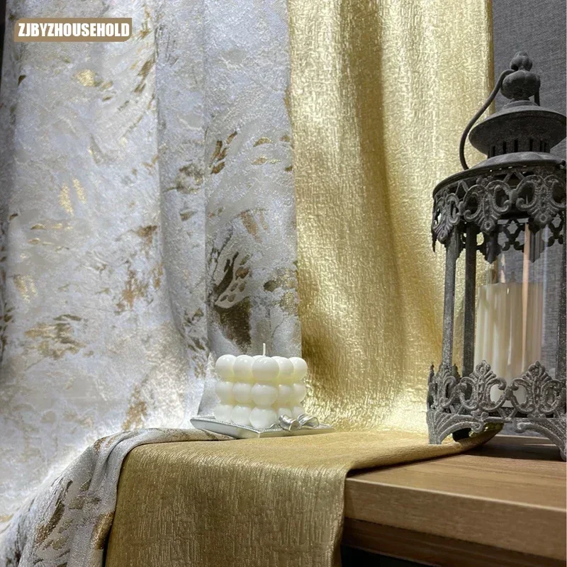 

Gold Luxury Jacquard Modern Curtains for Living Room Bedroom Dining Kiechen Villa Windows Elegant High Shading Lightcustomize