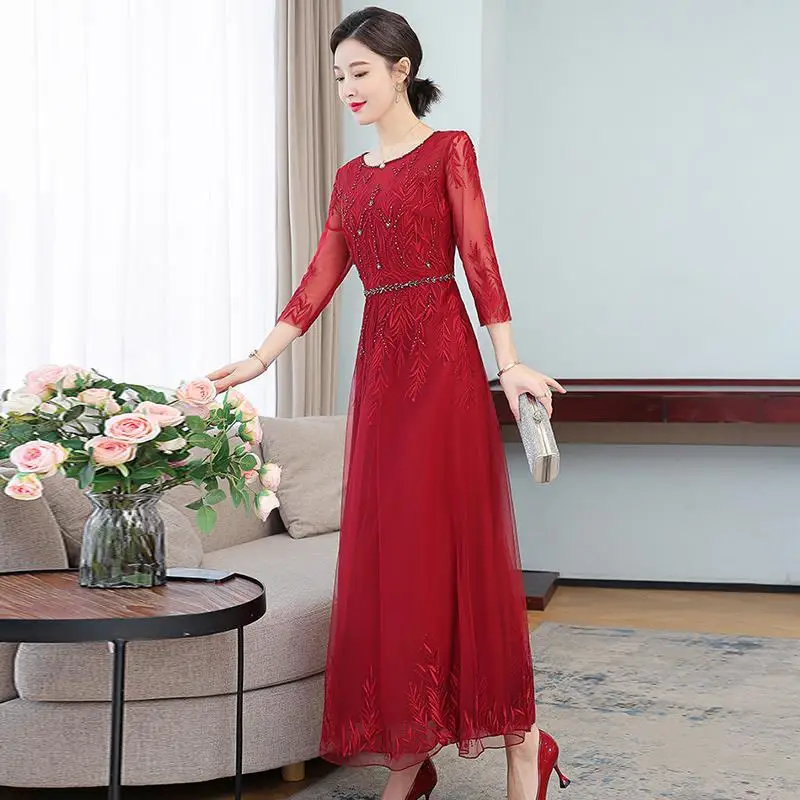 

Women's Slim Clothes in Early Spring New Luxury Dress Red