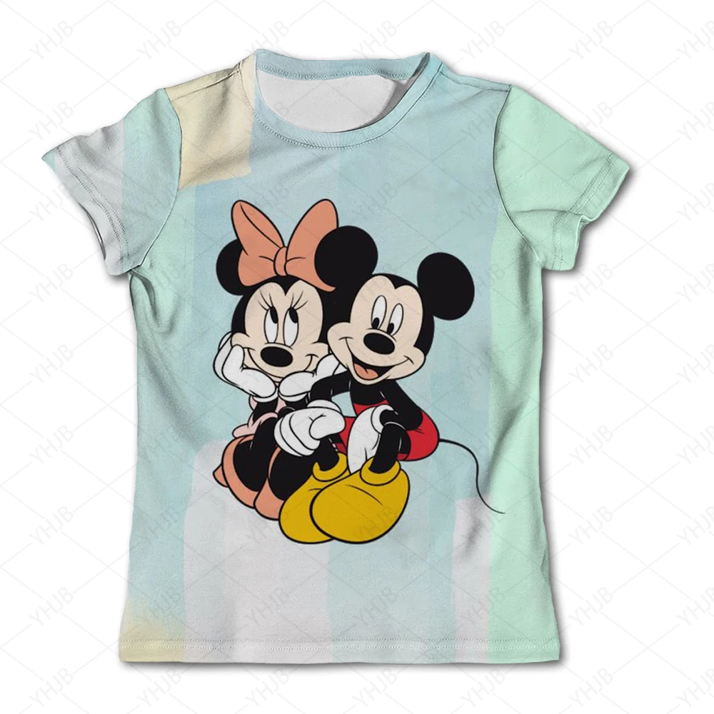 Mode Mädchen Kleidung lässig Punk Cartoon Disney Mickey Mouse 3d gedruckt T-Shirt Anime Muster T-Shirt Kawaii Kinder T-Shirt