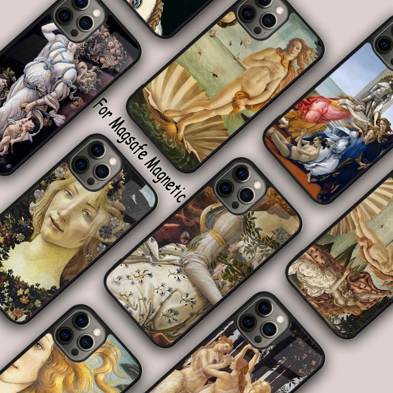 Sandro botticelli Renaissance art Magnetic Phone Case For APPLE iPhone 16 14 13 12 11 Pro Max 15 Plus Wireless MagSafe Cover