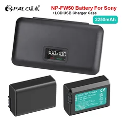 PALO NP-FW50 NP FW50 Camera Battery+Multifunction Charger Case for Sony Alpha a6500 a6300 a6000 a5000 a3000 NEX-3 A7S2 a7R ZV-e1