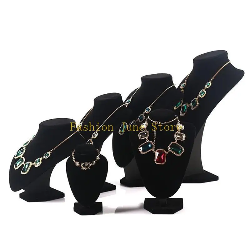 

N5KA Flannel Jewelry Easel Necklace Display Chest Stand Tower Jewelry Display Stand