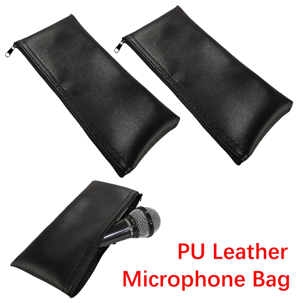 Borsa per il trasporto del microfono Wireless portatile da 1/2 pezzi, custodia per microfono in pelle PU per Shure SM57, SM58,SM11