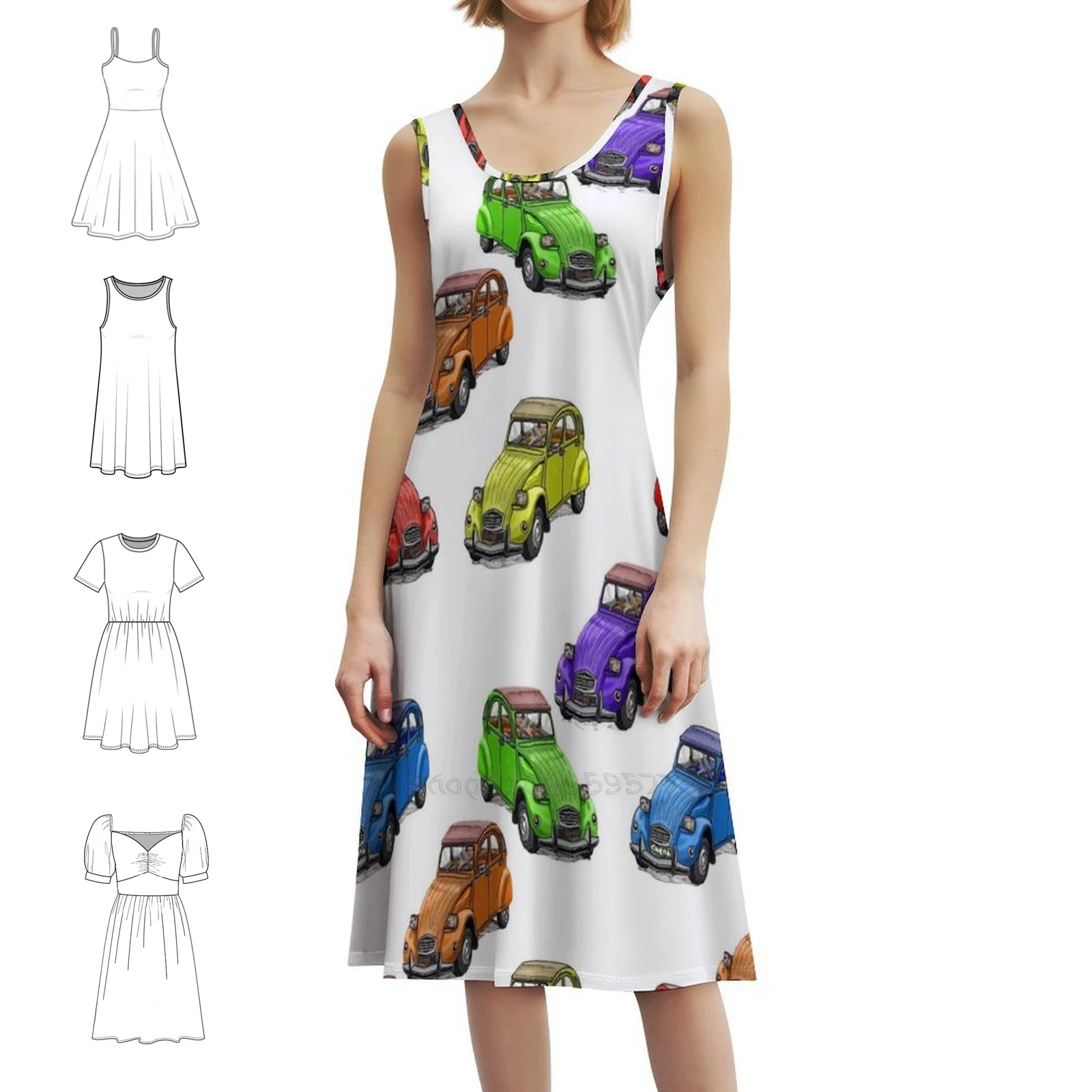 

2Cv Skipper Boho шикарное платье элегантное модное пляжное свадебное платье CitroN автомобиль классические цвета узор вечерние платья