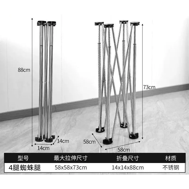 for Foldable Workbench Telescopic Leg Stainless Steel Tile Table Outdoor Stall Folding Bracket
