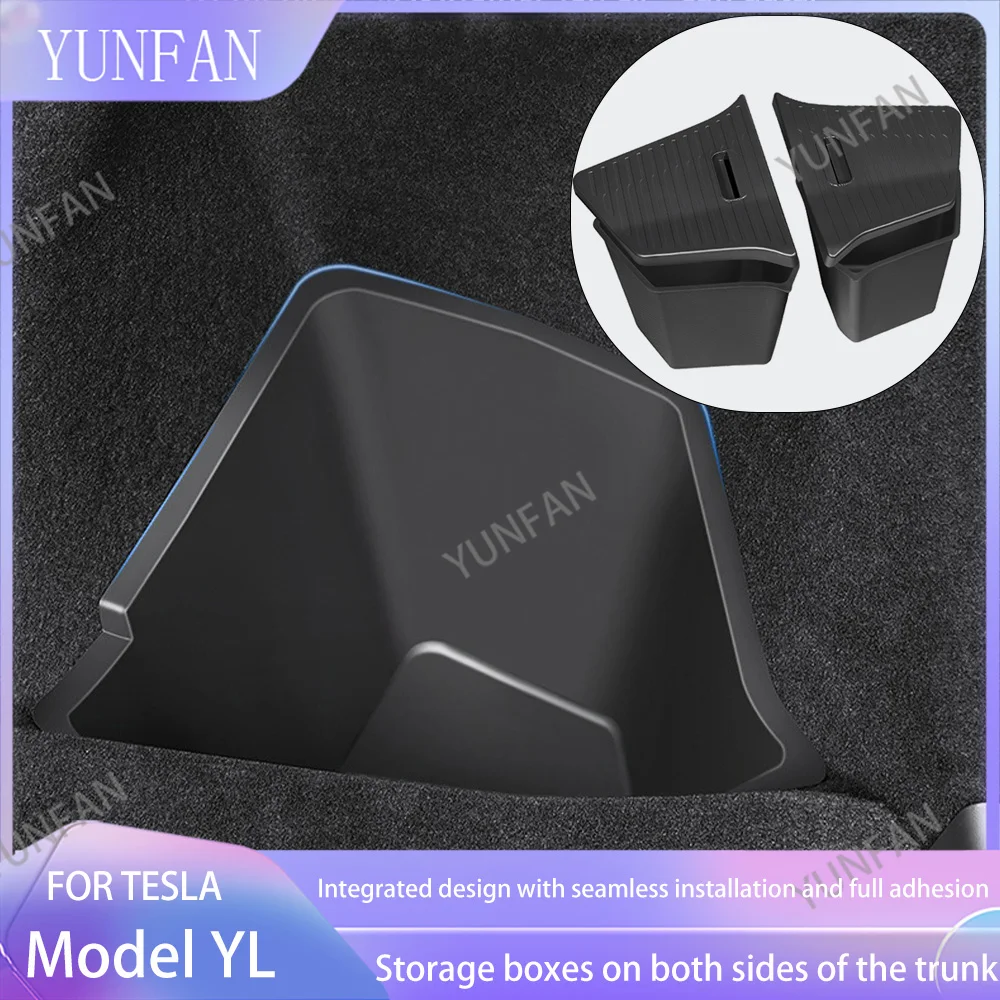 

For Tesla New Model YL 2026 Trunk Side Compartment Storage Box TPE Waterproof Cargo Organizer Cover Plate Replacement Parts