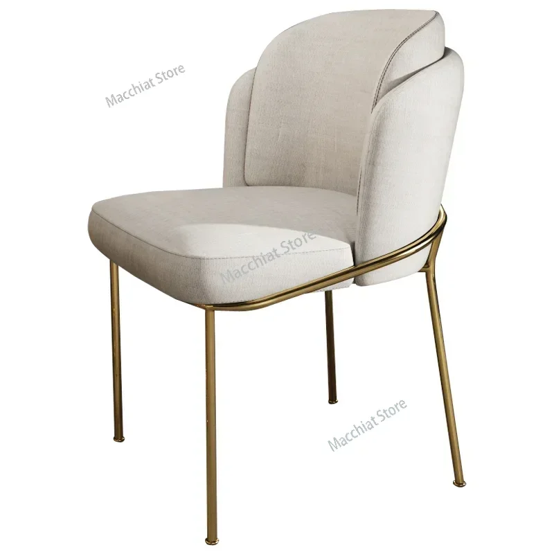 Sillas De Comedor De piel sintética, muebles De cocina, color blanco, dorado, estilo nórdico