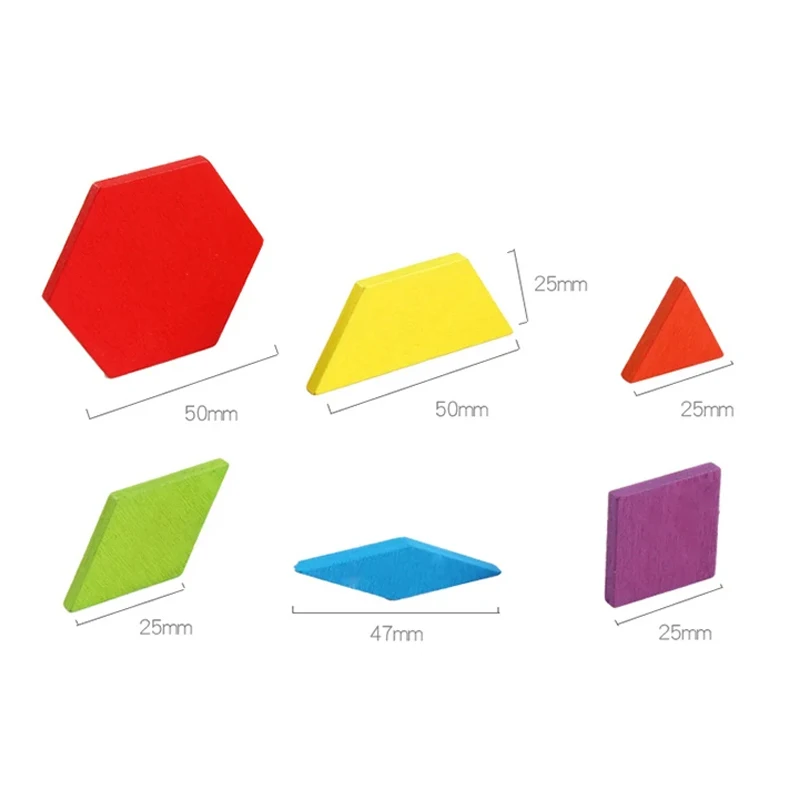 ألغاز هندسية على شكل فارز كتل خشبية تطوير الخيال الألغاز المغناطيسية الآمنة Tangram اللون الهندسي التعليم المبكر