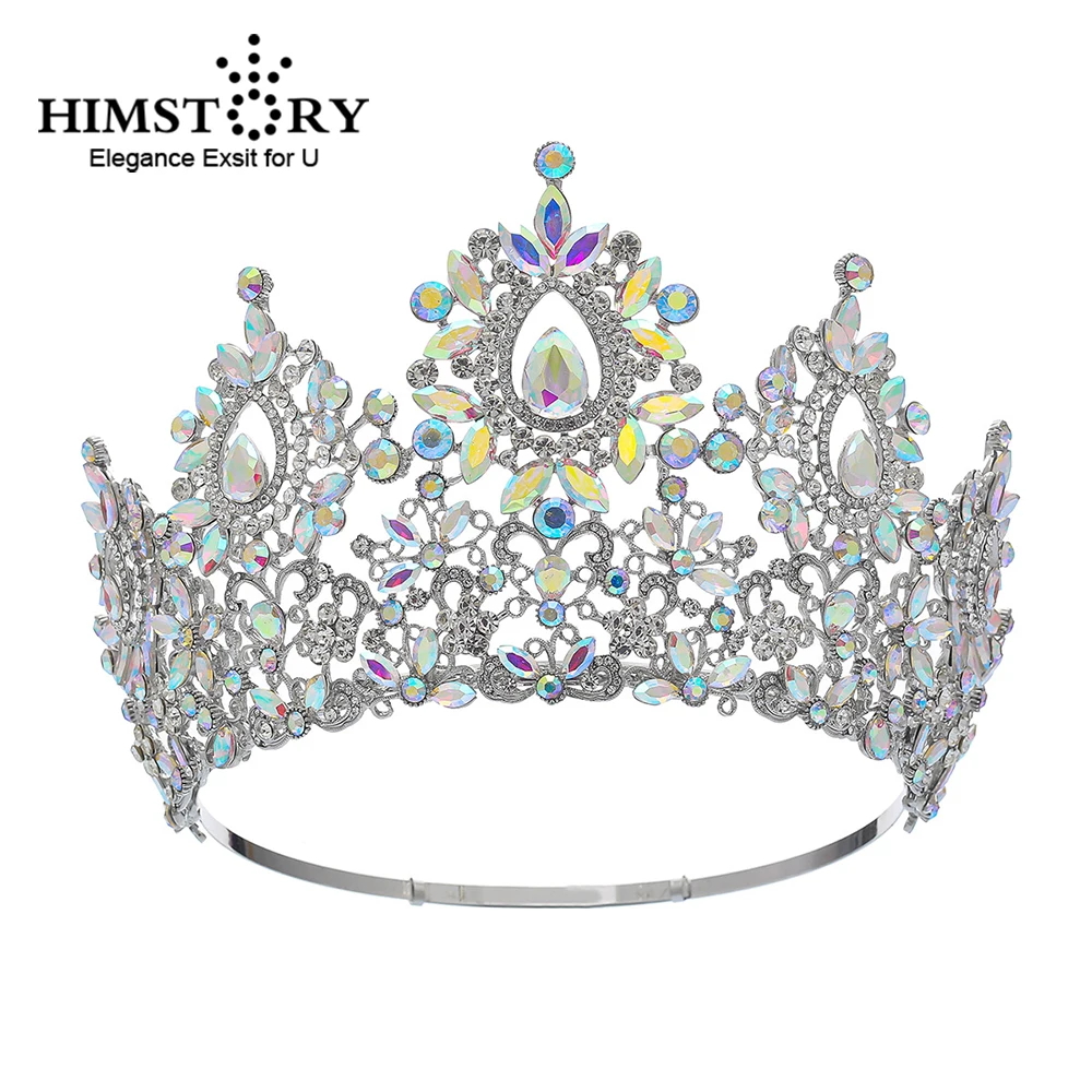 

Himstory Big Miss Universe Crystal Royal Queen Witch Crowns Rhinestone Bridal Tiara Costume Pageant Diadem Wedding Hair Accessor