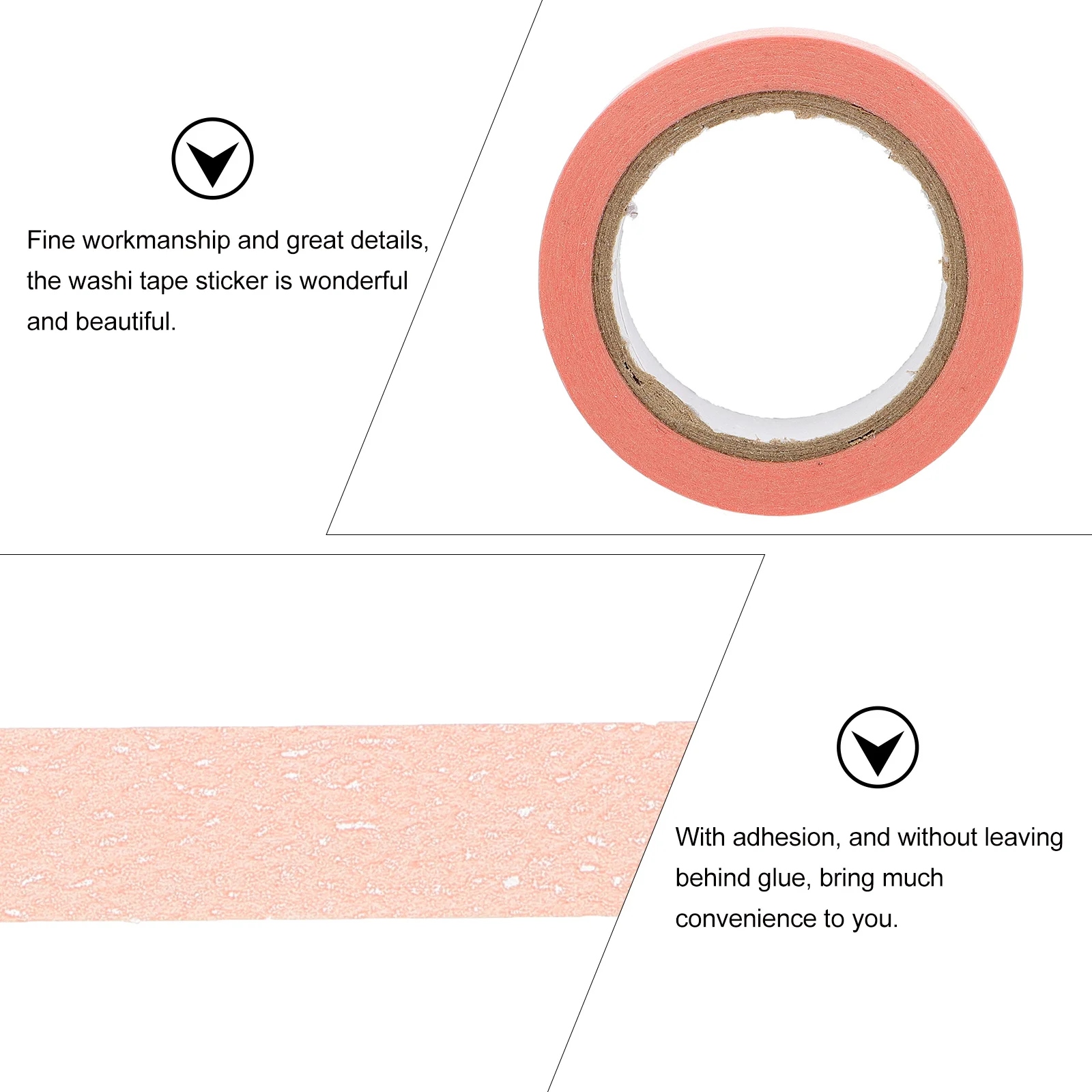 

5pcs Colorful Washi Tape Decorative Sticker Set Smooth Bright For Diy Scrapbook Journal Album Art Craft Decal Ornament